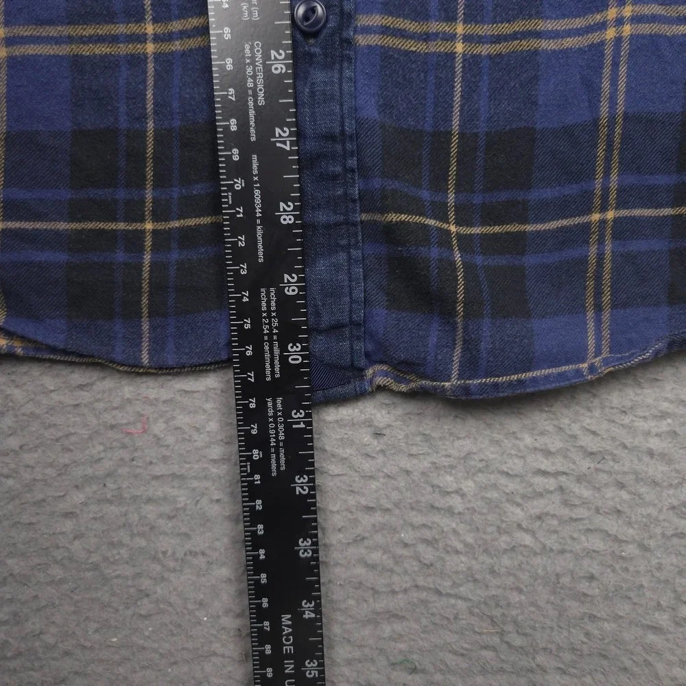 UNTUCKit Men 3XL Blue Plaid Cotton Button Up Shirt Long Sleeve Chest Pocket